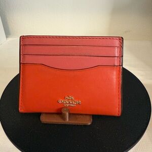 Coach Red Leather Card Holder